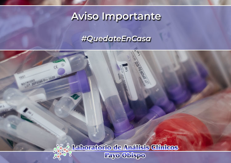 Aviso importante del Laboratorio Payo Obispo sobre el COVID-19